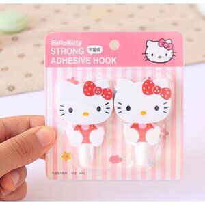 Hello Kitty Decorative Adhesive Wall Hooks Multi-Function Hangers Doors Storage